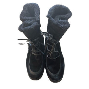 BareTraps Lancy Black Suede Winter Boots with Faux Fur Lining.   Size 7.5